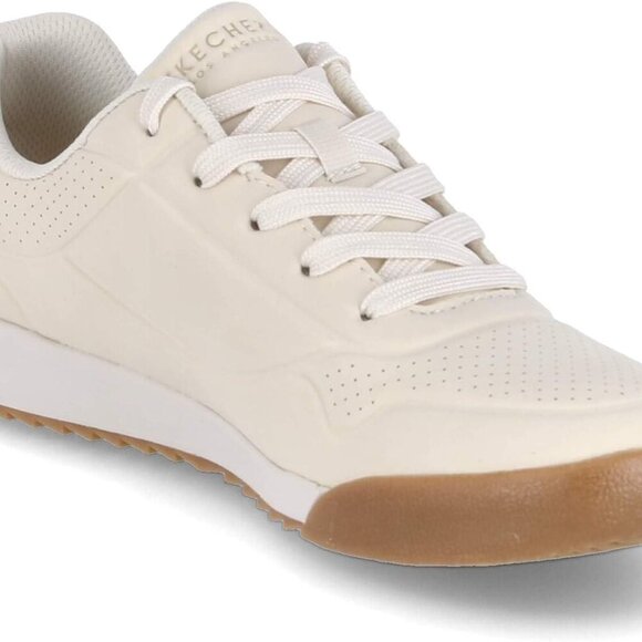 Women's Lace-Up Sneakers Off-White 7.5 Memory Foam Cushioned Retro Style - Picture 3 of 8